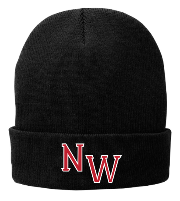 Fleece Lined Knit Hat with NW Umpire logo