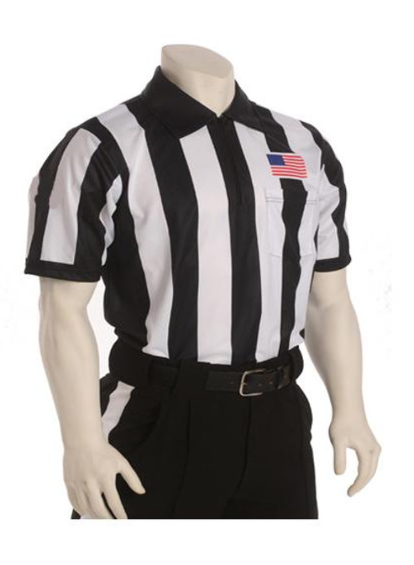 Football Referee 2 1/4" Short Sleve Shirt W/ Sublimated USA Fla