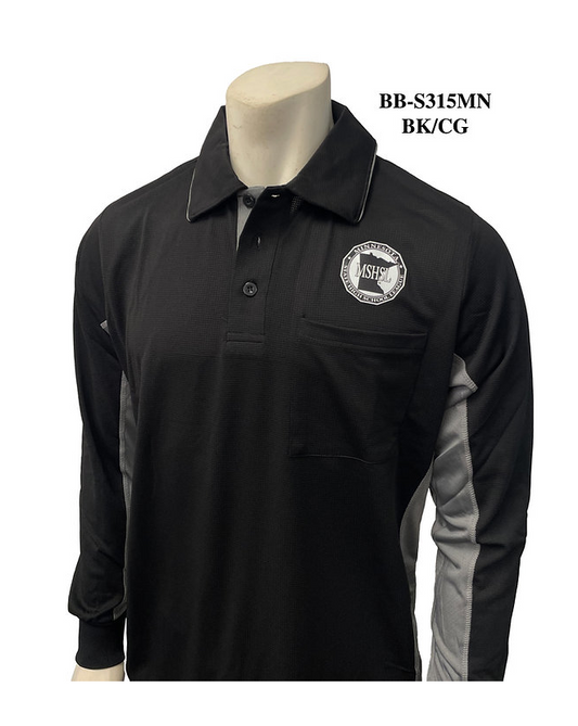 MSHSL Long Sleeve Baseball Shirt Black/Charcoal