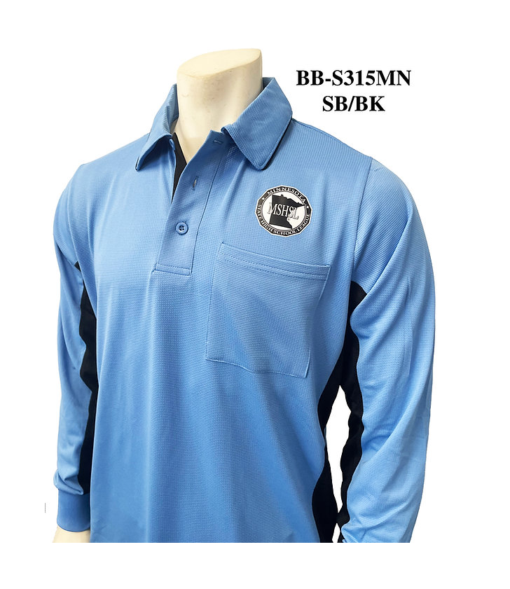 MSHSL Long Sleeve Baseball Shirt Sky Blue/Black